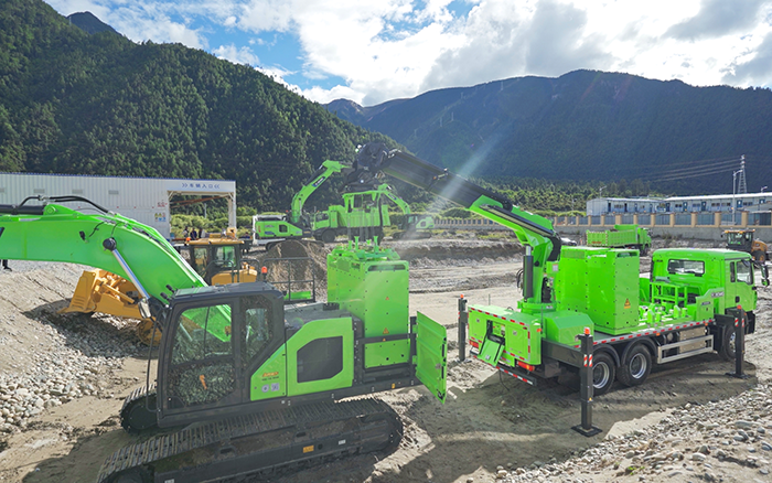 工程补能总卡壳？三亿体育移动换电车让设备8分钟满电复工